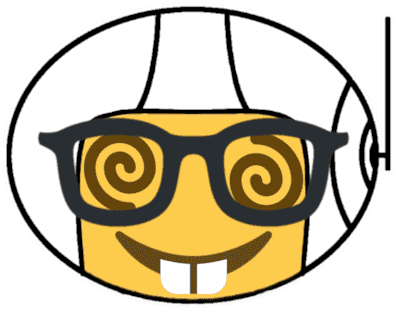 the emoji-face-ified entity, but now with buckteeth and glasses