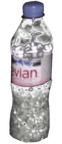 an evian bottle on a transparent background