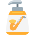 lotion bottle with saxophone label