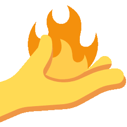 upward palm holding a flame