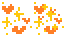 a few pixel hearts and sparkles arranged into cursor shape, and then the same, but with hearts on the sparkles and sparkles on the hearts